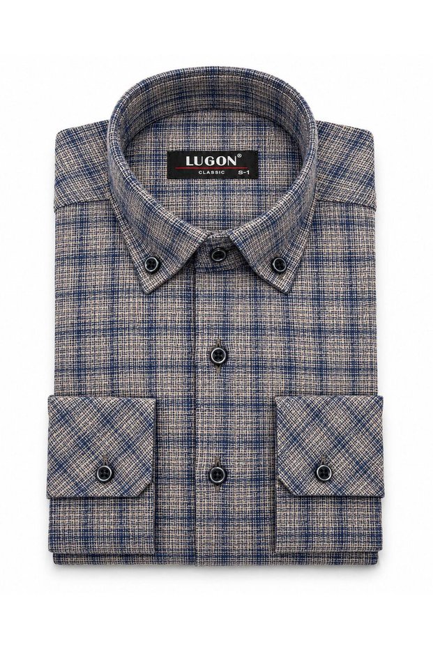 Lugon Double-Pocket Winter Cashmere Men's Shirt