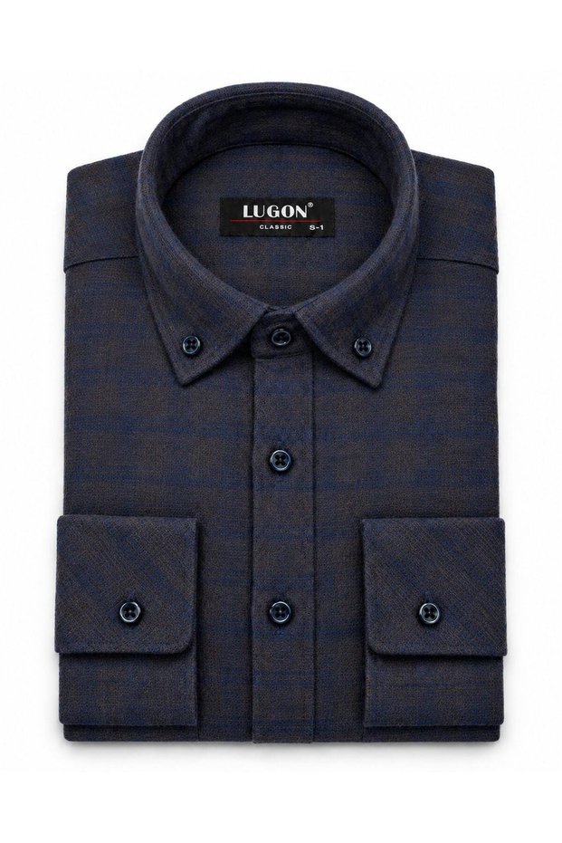 Lugon Double-Pocket Winter Cashmere Men's Shirt