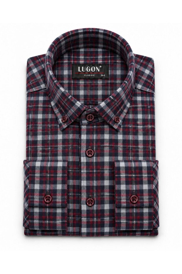 Lugon Double-Pocket Winter Cashmere Men's Shirt