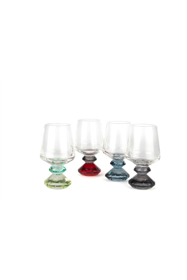 Diamond Top Set of 4 Coffee Mugs, 130 ml