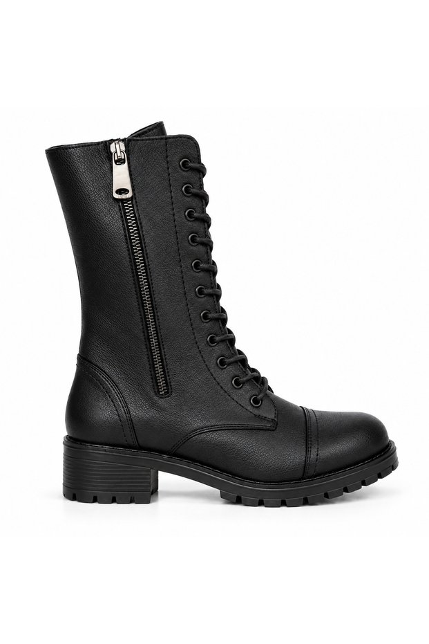 Lidya Black Genuine Leather Women's Boots
