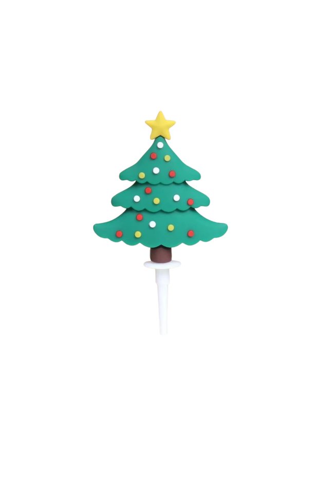 Silicone New Year's-Themed Cake Topping, 100-Piece Set of Star-Adorned Trees