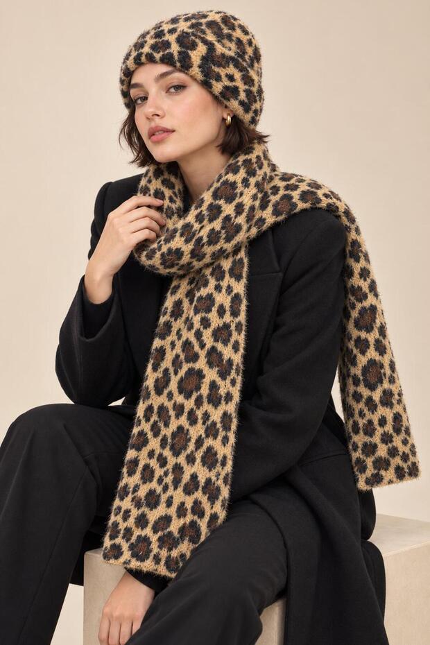 Women's 2-Piece Set: Soft, Fuzzy Beanie and Scarf Set, Beanie and Scarf Set, Gift for Women