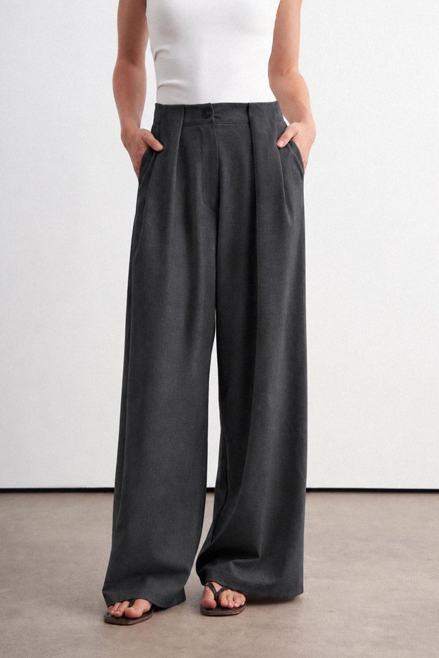 Palazzo Pleated Trousers