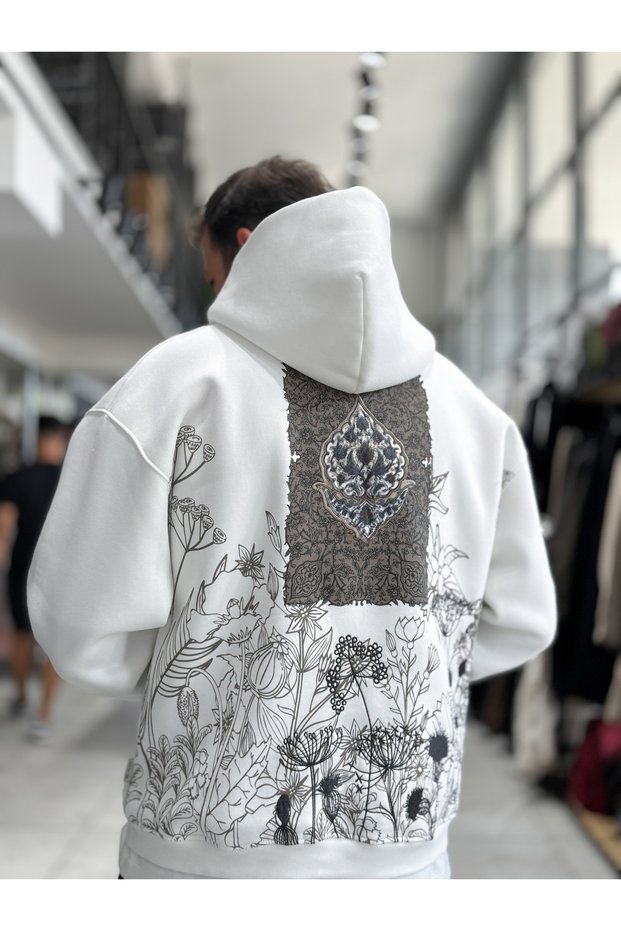 White Holographic Hooded Sweatshirt SW-5261