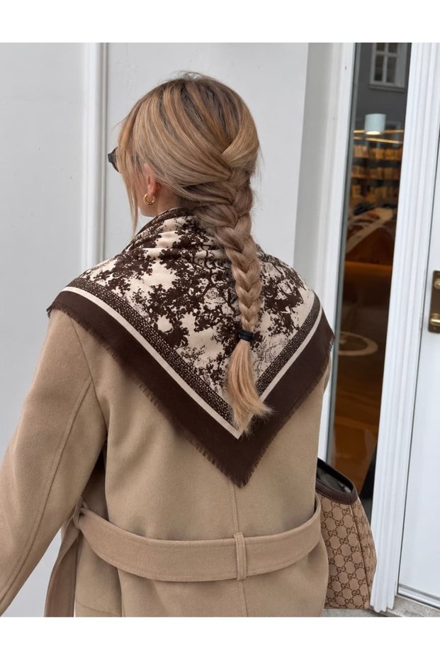 PATTERNED TEXTURED SCARF 110X110