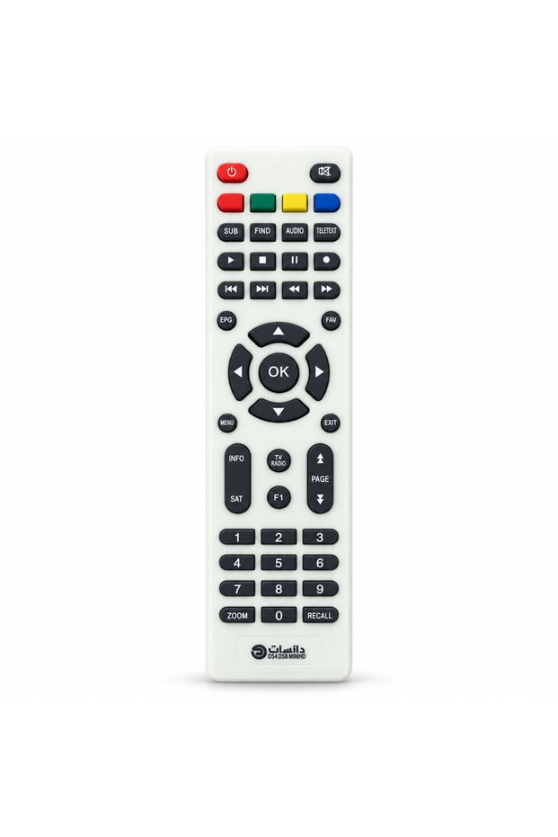 White Satellite Receiver Remote Control with Numeric Keypad