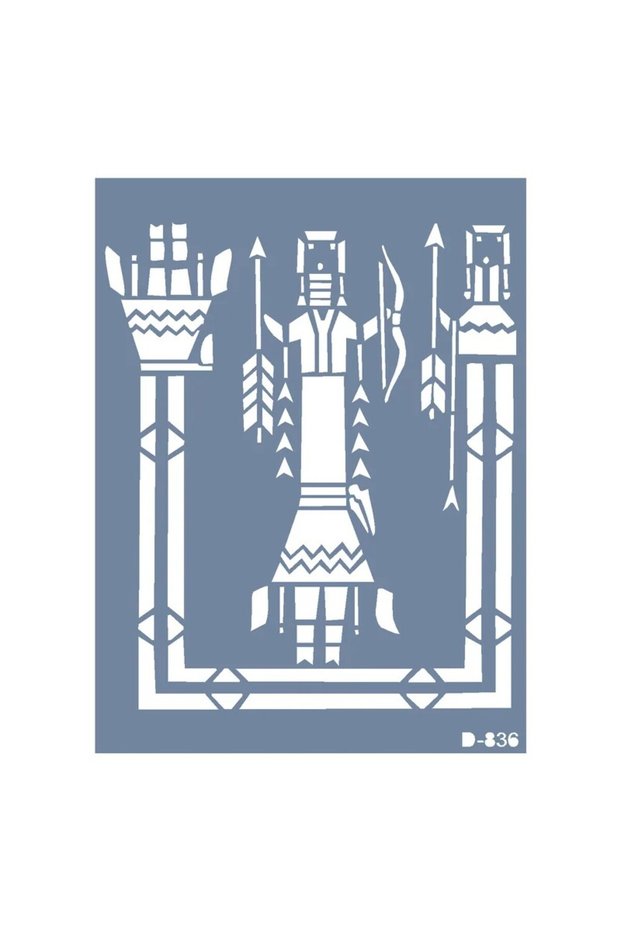 D836 Hieroglyphic Model D Series Stencil 15x20 cm