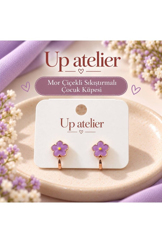Solid-Pressed Flower-Patterned Modal Children's Earrings