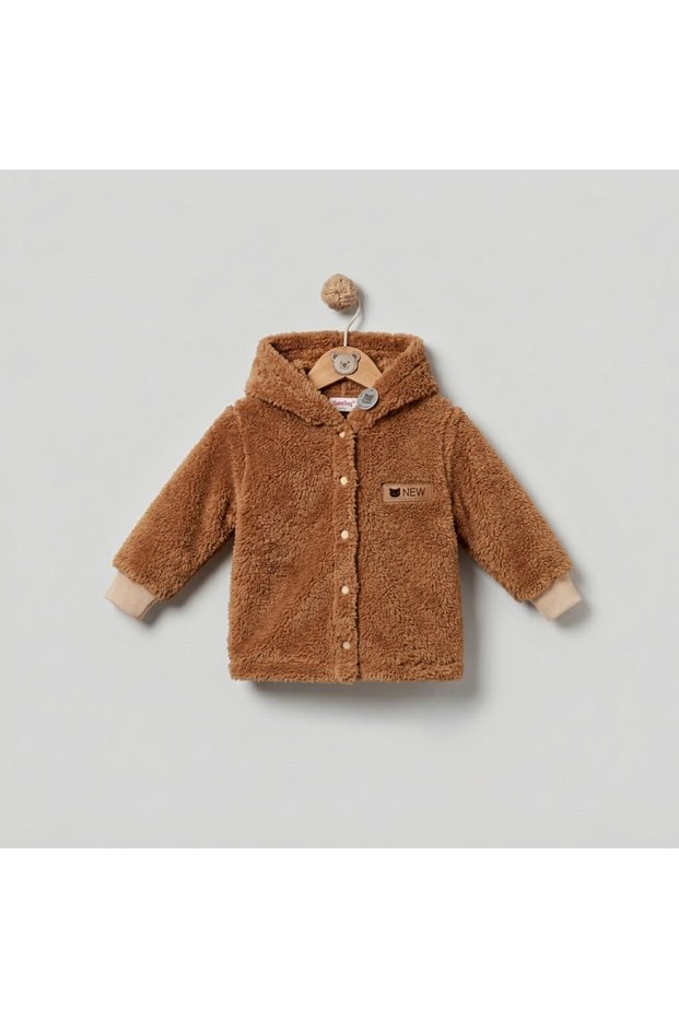 Welsoft Fleece Baby and Kids' Hooded Snap-Fastened Plush Cardigan