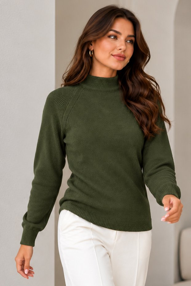 Long-Sleeve Knit Bodysuit N922 Khaki