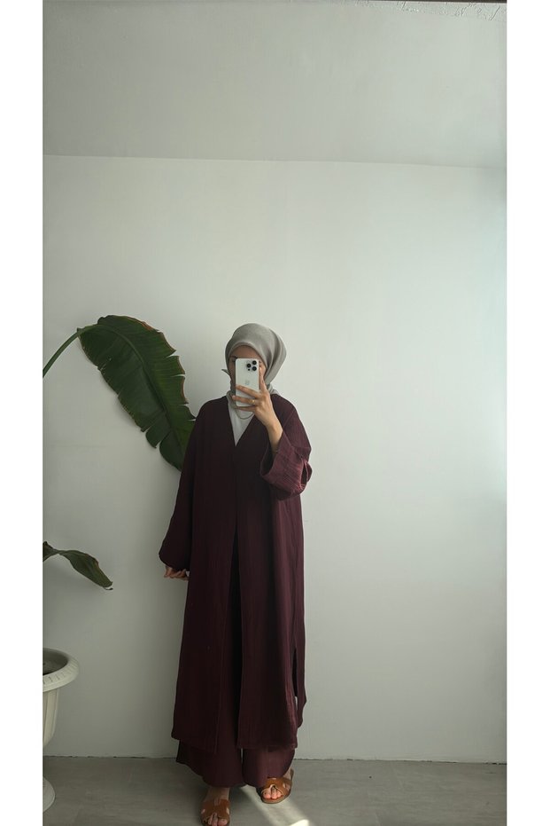 MAAR 100% Cotton MUSLIN SET - BURGUNDY