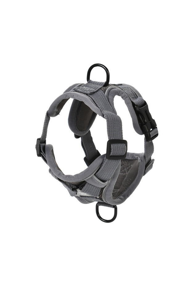 M GRAY Dog Harness Leash Set For Small Medium Dogs Cat Hiking Adjustable Puppy Leash Reflective Harn