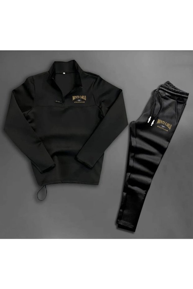 Men's Polo Neck Logo Printed Bottom Top Suit