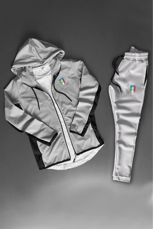 Italy Printed Hooded Tracksuit Set