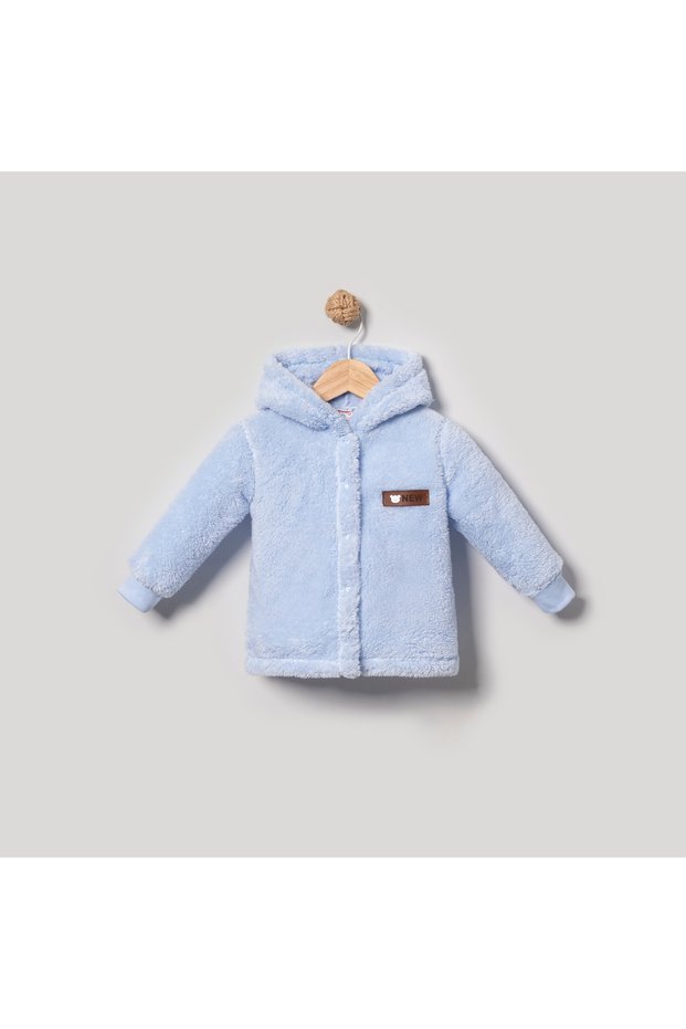 Welsoft Fleece Baby and Kids' Hooded Snap-Fastened Plush Cardigan