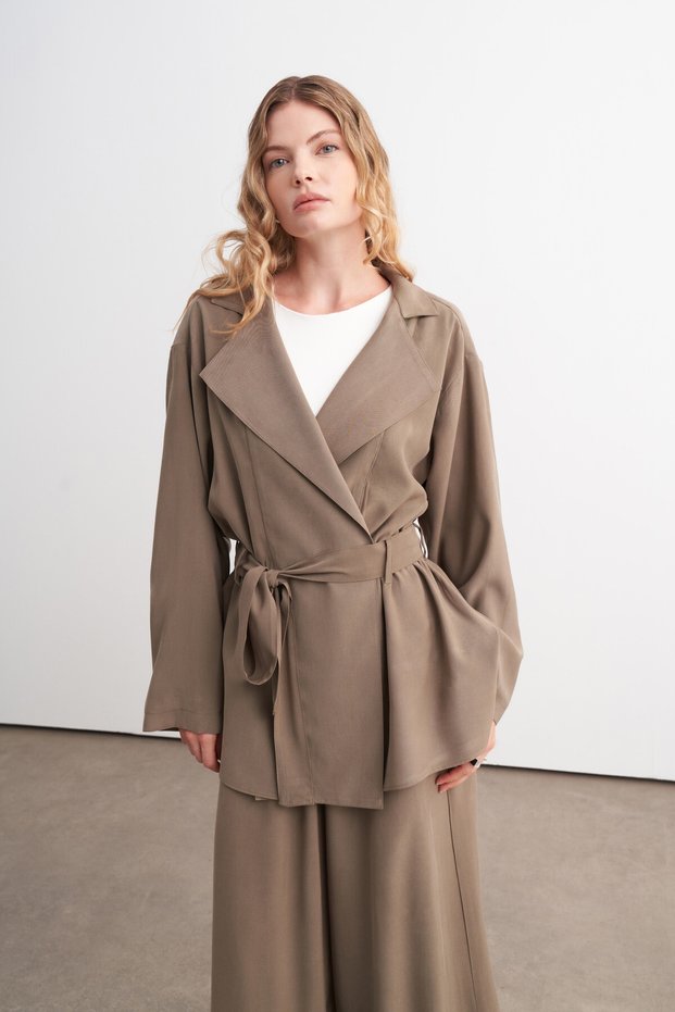 Double-Breasted Lyocell Jacket