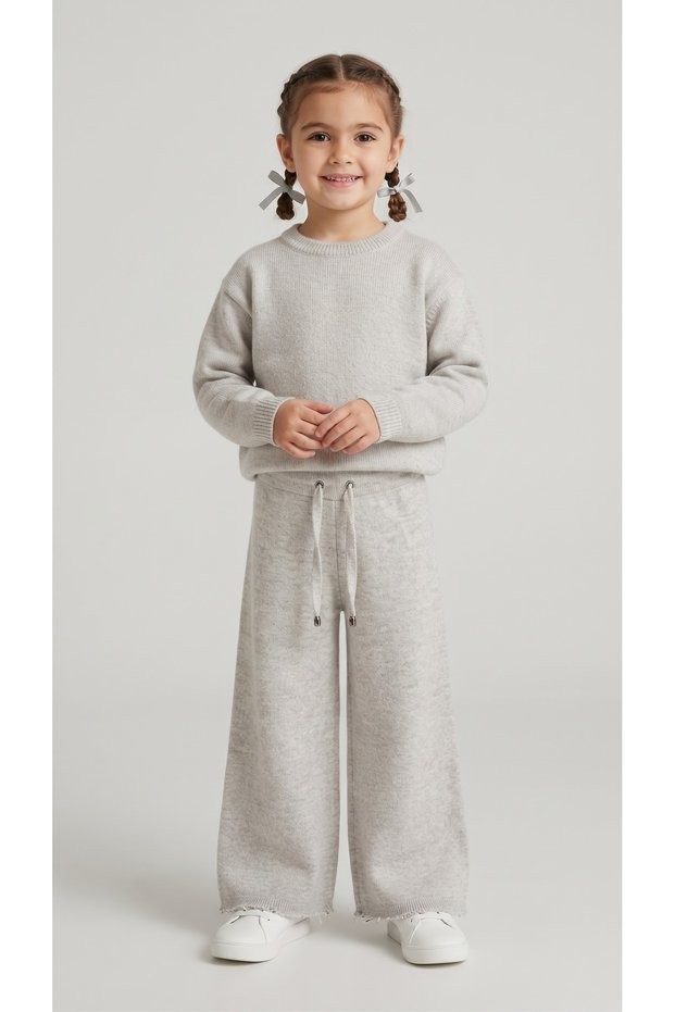 Girls' Knit Set, Beige, New Season, Ages 2–6