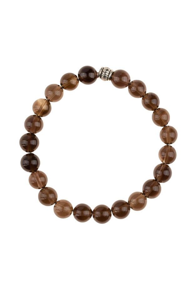 Smoky Quartz Natural Stone Bracelet (8mm Sphere Cut)