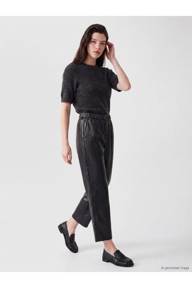 Peak New Season Black Women's Trousers with Elastic Waist