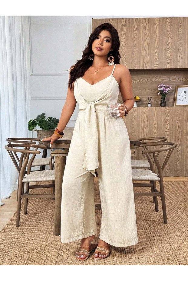 Long jumpsuit, beige