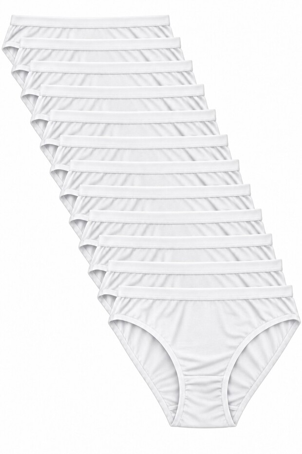 Women's White 12-Pack Micro Modal Bikini Brief Set, Solid Color, with Thin Elastic Waistband
