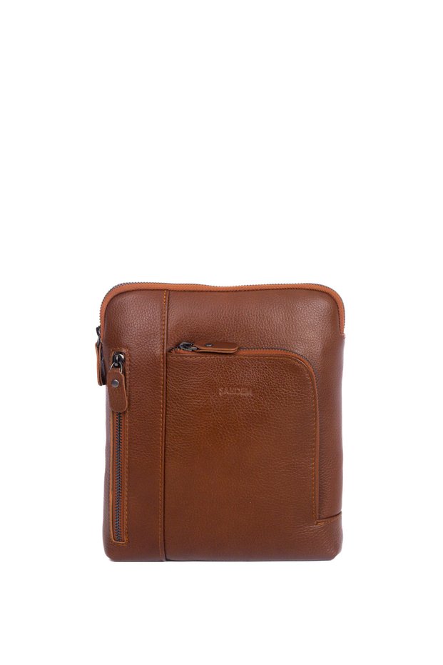 Genuine Leather Men's Shoulder Bag with Strap