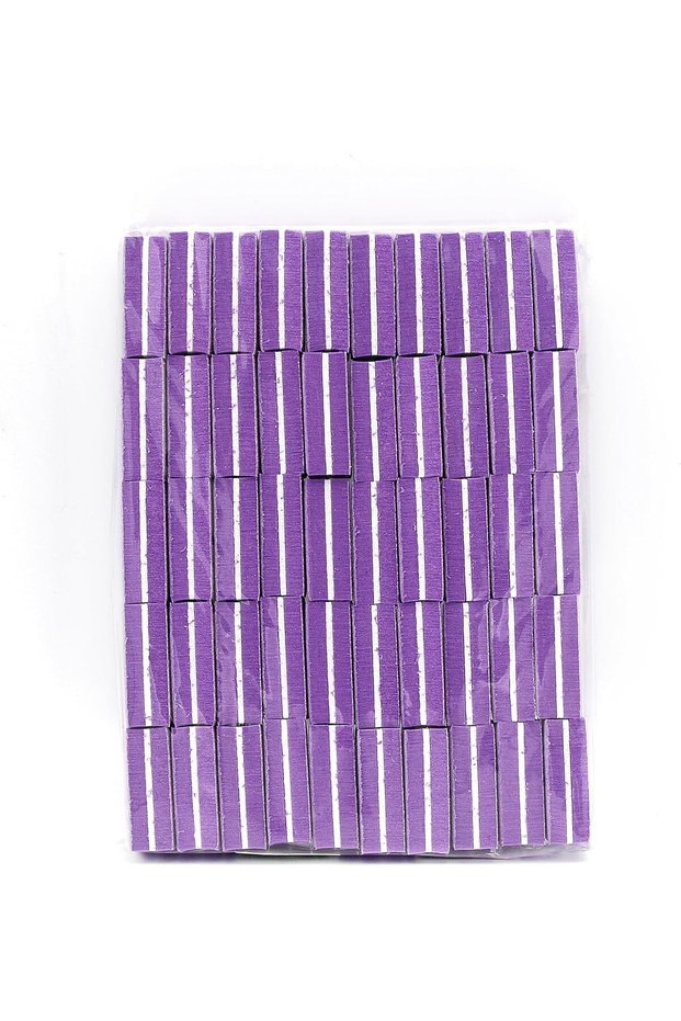 50PC Mini Nail Art Buffer - Salon-Quality Nails at Home | - (PURPLE)