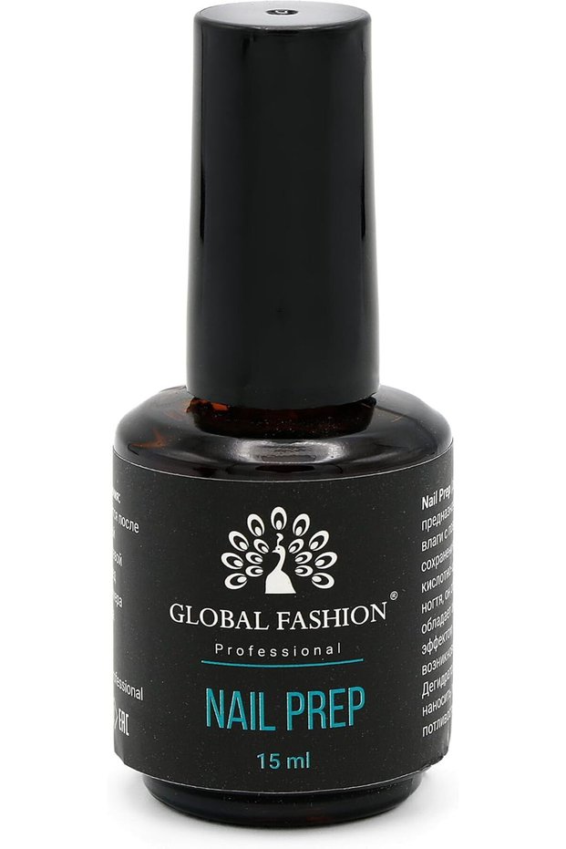 Global Fashion Nail Prep Dehydrator | Clear, Non-Yellowing, Non-Acidic | 15ml | Ideal for Natural Nails | Long-Lasting Manicures
