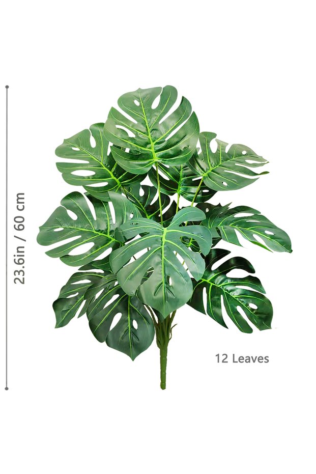 GBY-12Y-SL-60-T29 40-108cm/42.5in Artificial Monstera Plant Fake Palm Tree Plastic Turtle Leaf Gree