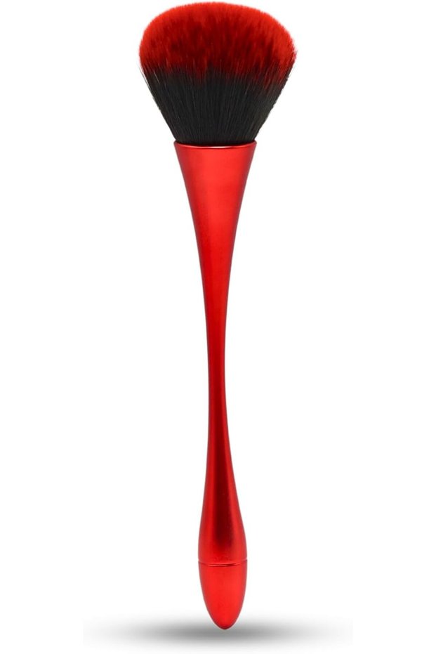 Nail Dust Removal Brush | Premium Effortless Vegan for Acrylic and Gel Nails | Manicure & Pedicure Clean Up Tool | Soft Bristles | Cruelty-Free | Eco-Friendly | Red
