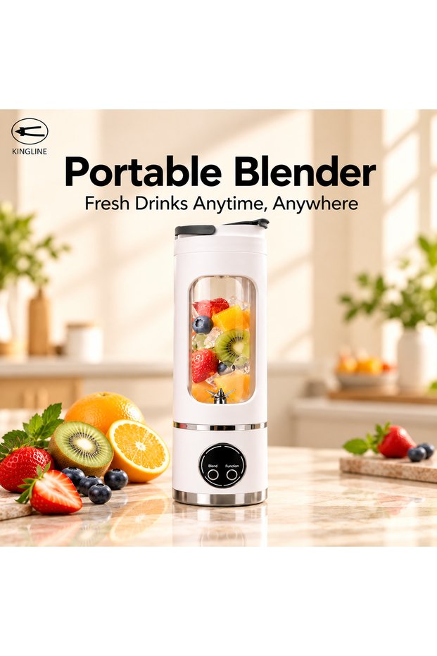 Portable Blender, Mini Electric Juicer Cup, USB Rechargeable Personal Blender, Smoothie Maker for Fruits and Shakes, Clear Viewing Window, Travel Juice Blender for Home, Office