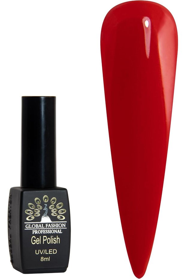 Black Elite Gel Nail Polish 007 Cherry Red, 8ml - Soak Off UV LED Gel Polish, Long-Lasting High Gloss Colour for Salon and Home Manicure