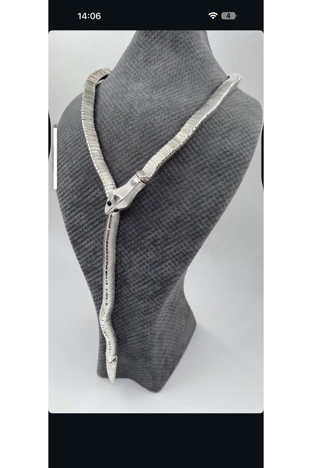 Brand, Model, Silver, Snake Necklace