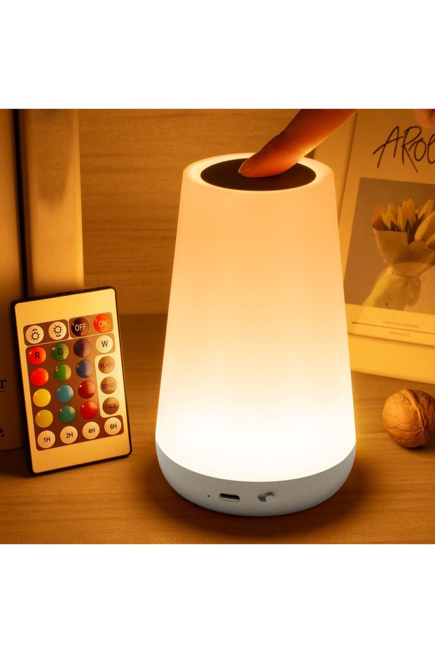 white LED 13 Color Changing Night Light Remote Control Touch USB Rechargeable RGB Night Lamp Dimmabl