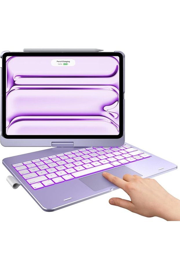 Touch Keyboard Case for iPad Pro 11 M5/M4, 360° Rotatable