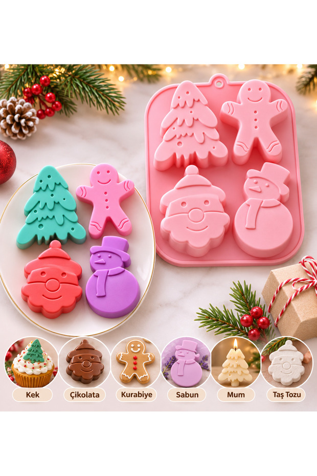 Silicone New Year's Eve Mold for Cakes, Chocolate, Cookies, Stone Powder, Candles, and Soap