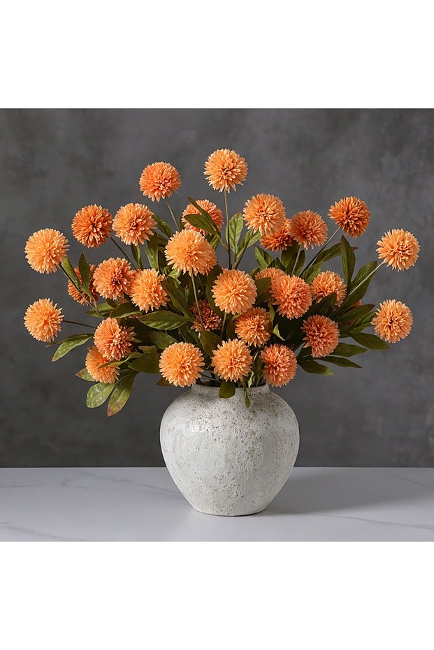 1Pcs Orange 4 Heads Daisy Silk Dandelion Artificial Flowers 70CM Fake Flower Branch for Home Room De