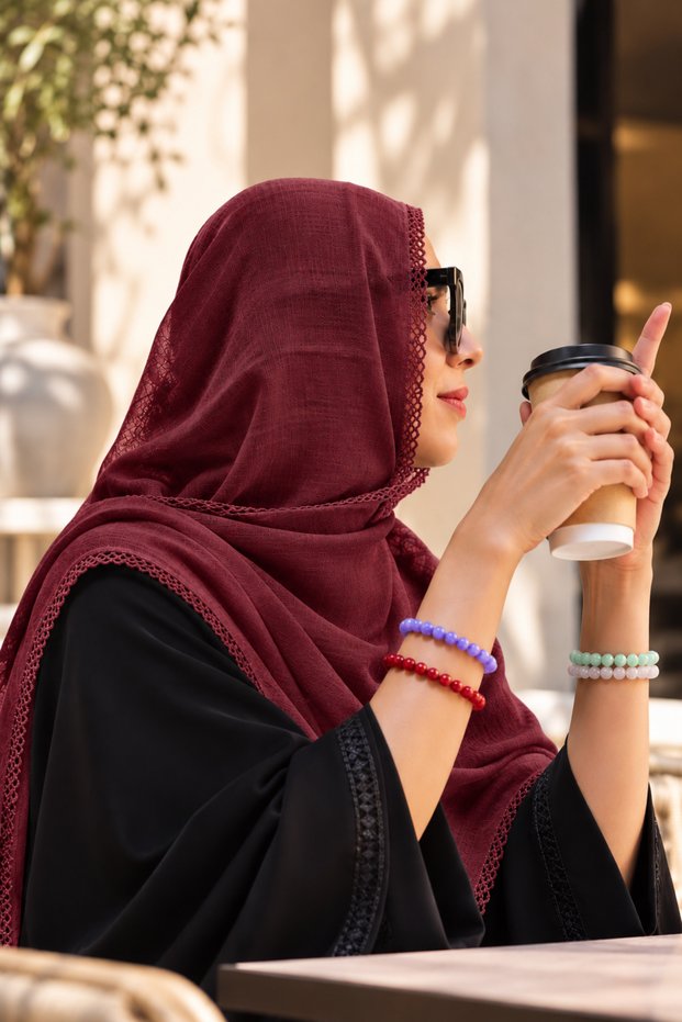 Elegant Black Lace Trim Hijab for Women | Modest Everyday Headscarf