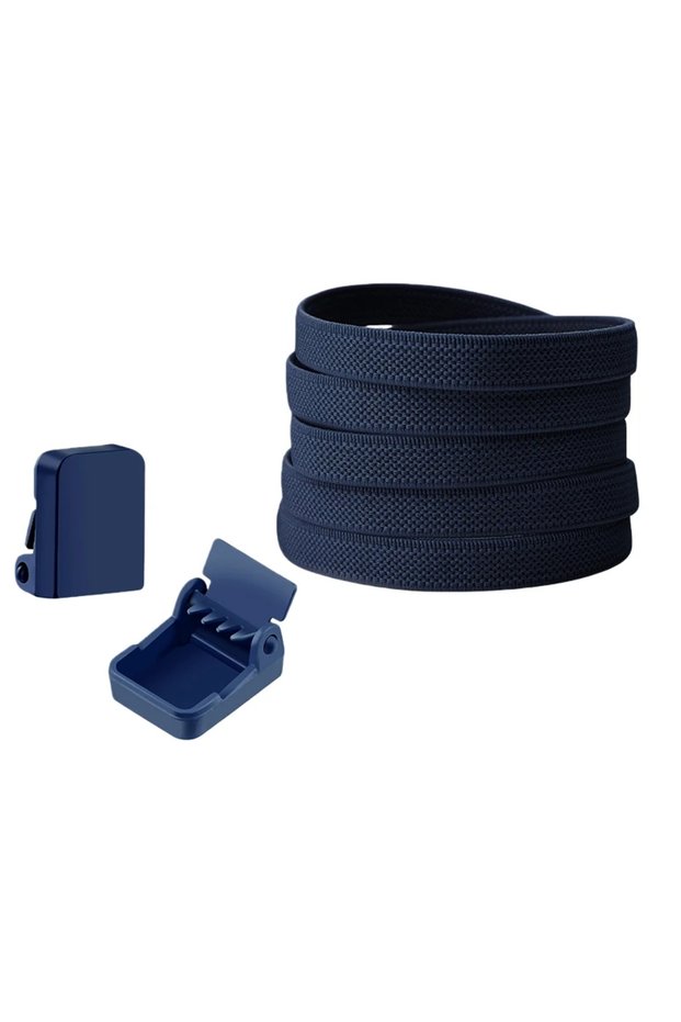 1 pair navy 1/2/4 Removable Without No Ties Elastic Laces Shoe Laces Press Lock Shoelaces Sneaker A