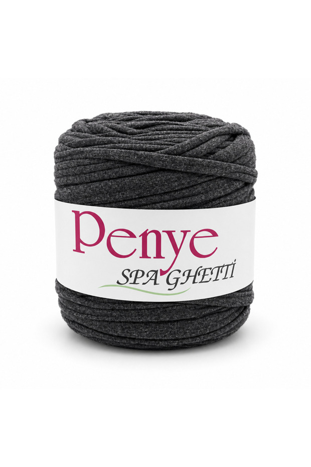 Oxford Jersey Spaghetti T-Shirt Yarn, 600 g – Yarn for Bags and Baskets 059, Mottled Charcoal Grey