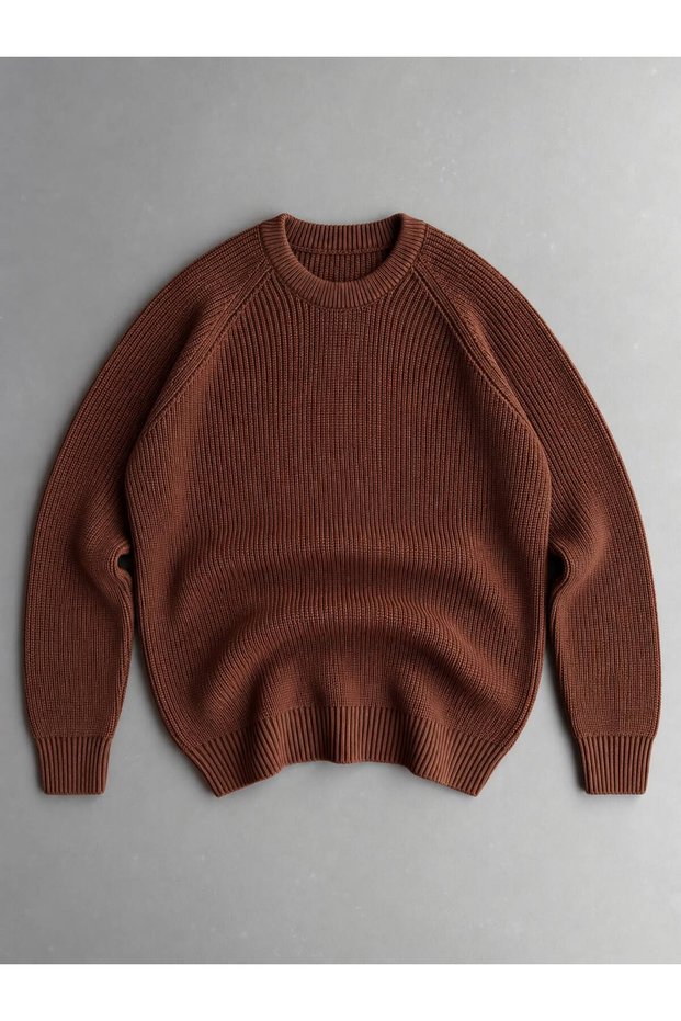 Raglan-Sleeve Brioche Knit Sweater