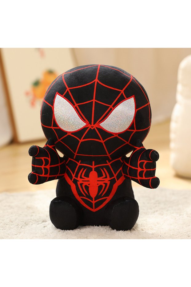 A @HOT Selling Anime Spider Man Plush Doll Kawaii Cute Cartoon Red Black Stuffed Doll Home Room Deco