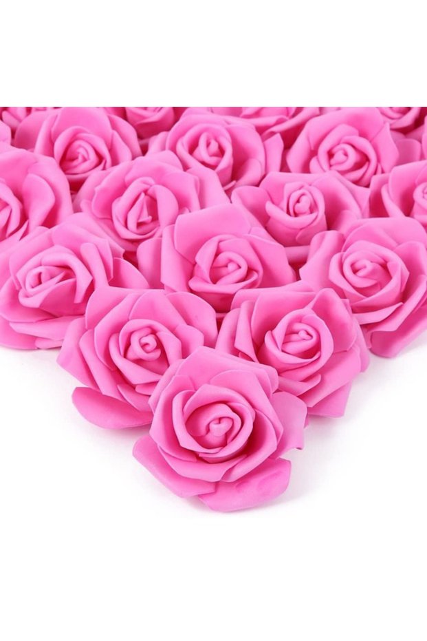 50Pcs Rose Pink 30/50Pcs Artificial Bridal Bouquet Foam Rose Flower Head Fake PE for Home Room Dceor