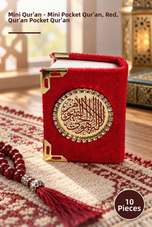 10 Pieces of Mini Size Quran – Mini Pocket Size Quran, Red, Quran Pocket Quran