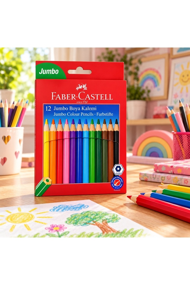 Jumbo Dry Crayons 12 Colors Full Size