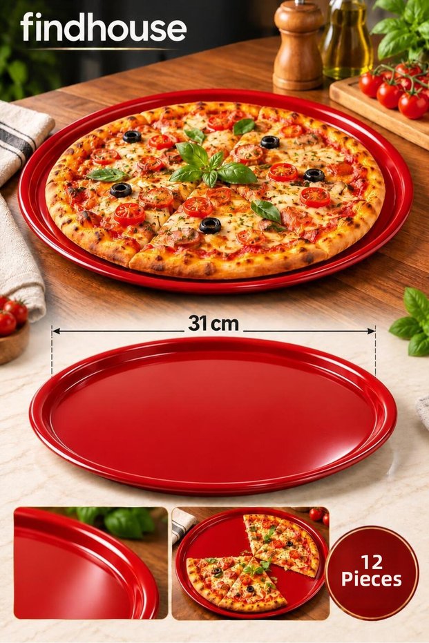 12 Pcs 31cm Quality Melamine Pizza Serving Plate for Home, Cafe, Workplace, Restaurant, Hotel