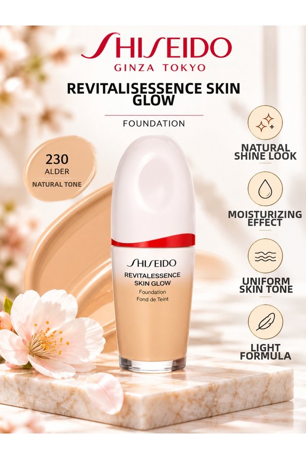 Revitalessence Skin Glow 230 Alder Skin Tone Evening and Brightening Foundation 30ml