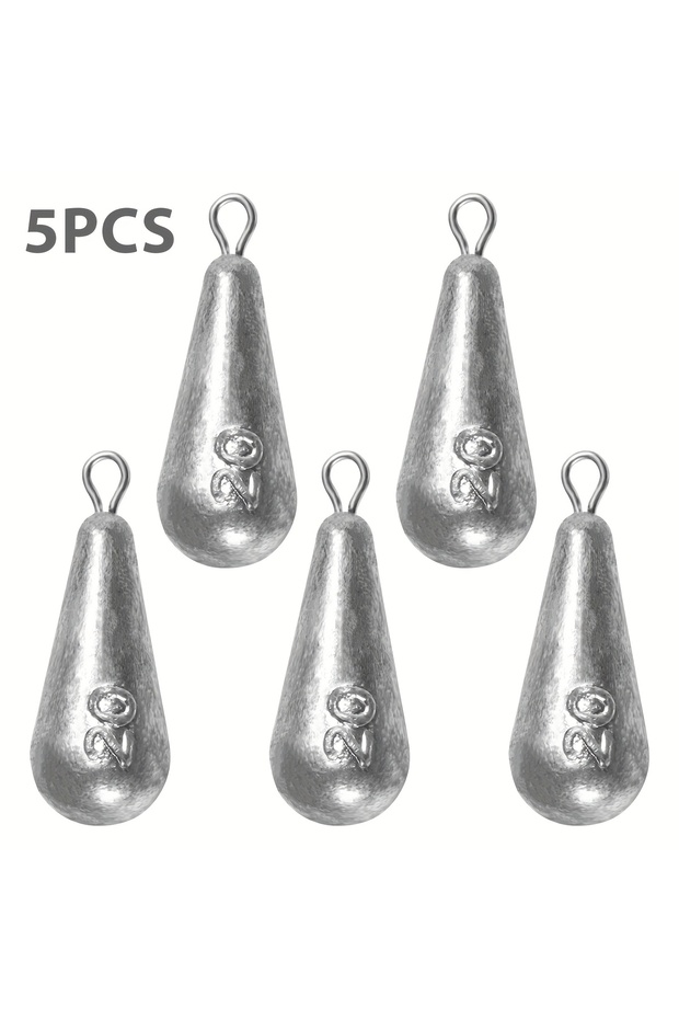 20g-0.71oz 5pcs Fishing Weights Sinkers, 10 Sizes Teardrop-Shaped Fishing Lead Sinkers, Bass Castin