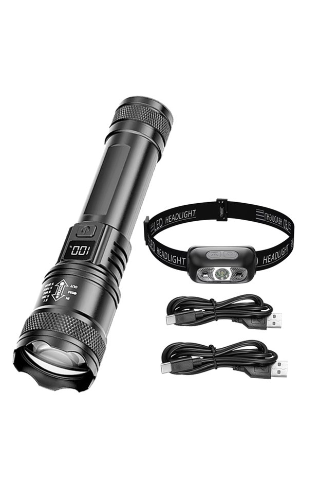 Outdoor lighting set Strong Light Headlamp Portable LED Sensor Headlamp USB Rechargeable Head Flashl